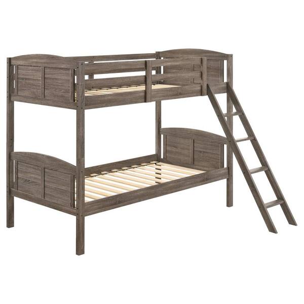 Coaster Flynn Weathered Brown Twin over Twin Bunk Bed 400808 The Home