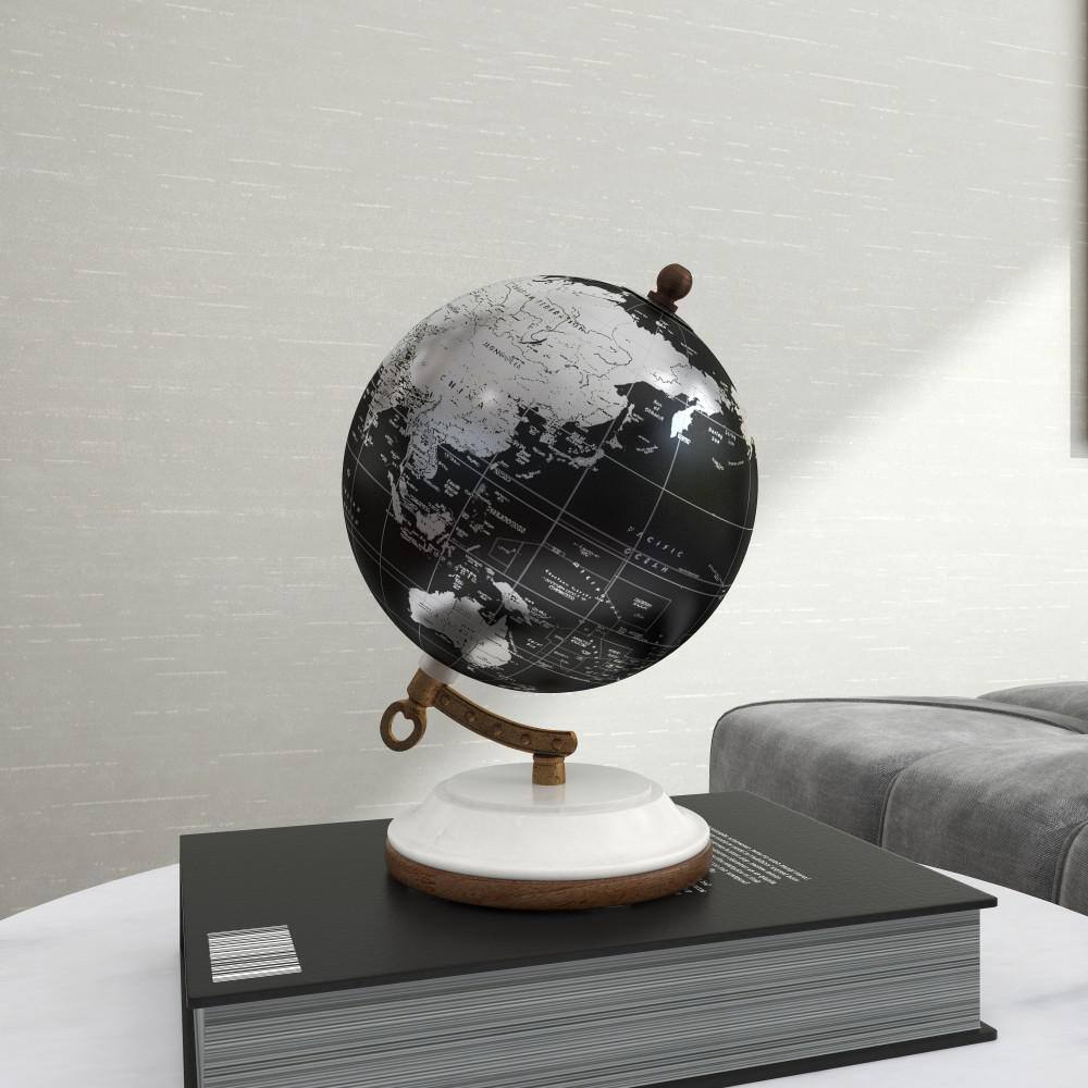 Globetrotter's Dream: Black 5" Modern Marble Base Globe