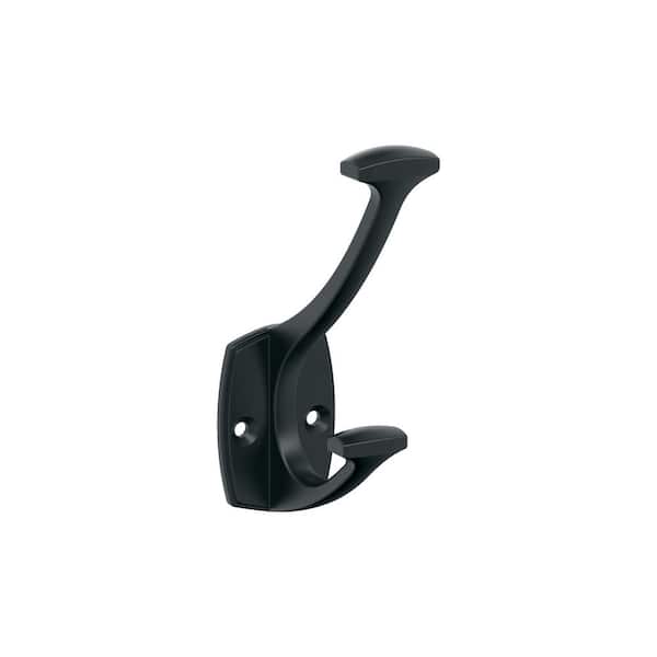 Amerock H37009MB Bray Collection Double Wall Hook, Matte Black