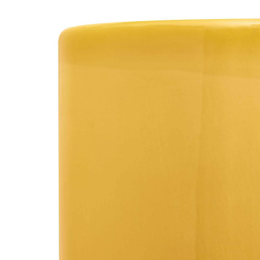 24" Bright Yellow Porcelain Umbrella Stand