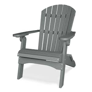 Heritage Dark Gray Plastic Outdoor Folding Adirondack Chair