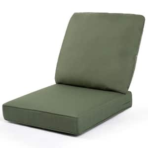 Green  24 in. x  24 in. Outdoor Removable Sunbrella Couch Seat/Back Cushion with Tie, Water-Resistant