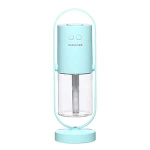 0.052 Gal. USB Air Humidifier For Home With Projection Night Lights Ultrasonic Car Mist Maker Mini Air Purifier Blue