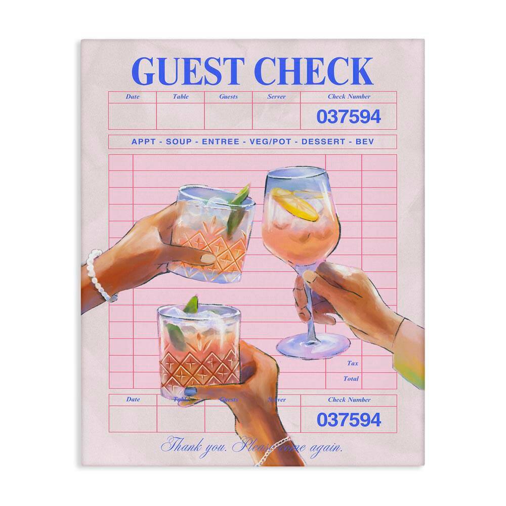 Cheers over Guest Check by House of Lulu Unframed Food Graphic Art Print 48 in. x 36 in. price history on PriceWatchPro