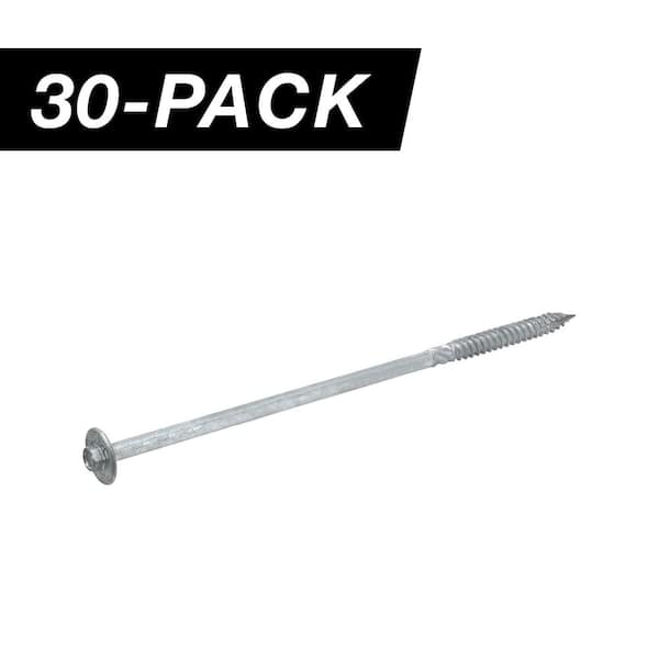 3/8 in. x 10 in. Hex Washer Head Structural Hot Dipped Galvanized Screw (30-Piece)