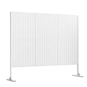 75 in. x 48 in. White Patio Privacy Screen with Stand