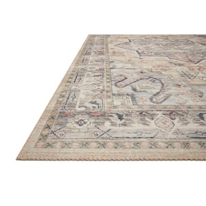 Hathaway Multi/Ivory 2 ft. x 5 ft. Traditional Distressed Printed Area Rug