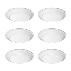 Contractor Select JSBT 8.39 in. Matte White Integrated LED Flush Mount Fixture, Selectable CCT (6-Pack))