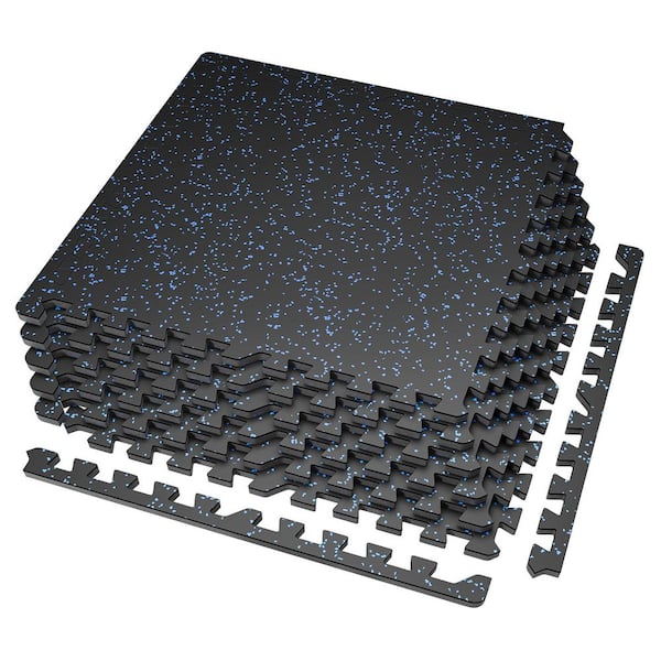 Black 24 in. W x 24 in. L x 0.56 in. T Interlocking Foam Gym Flooring Mat (6 Tiles/Pack) (24 sq. ft. )