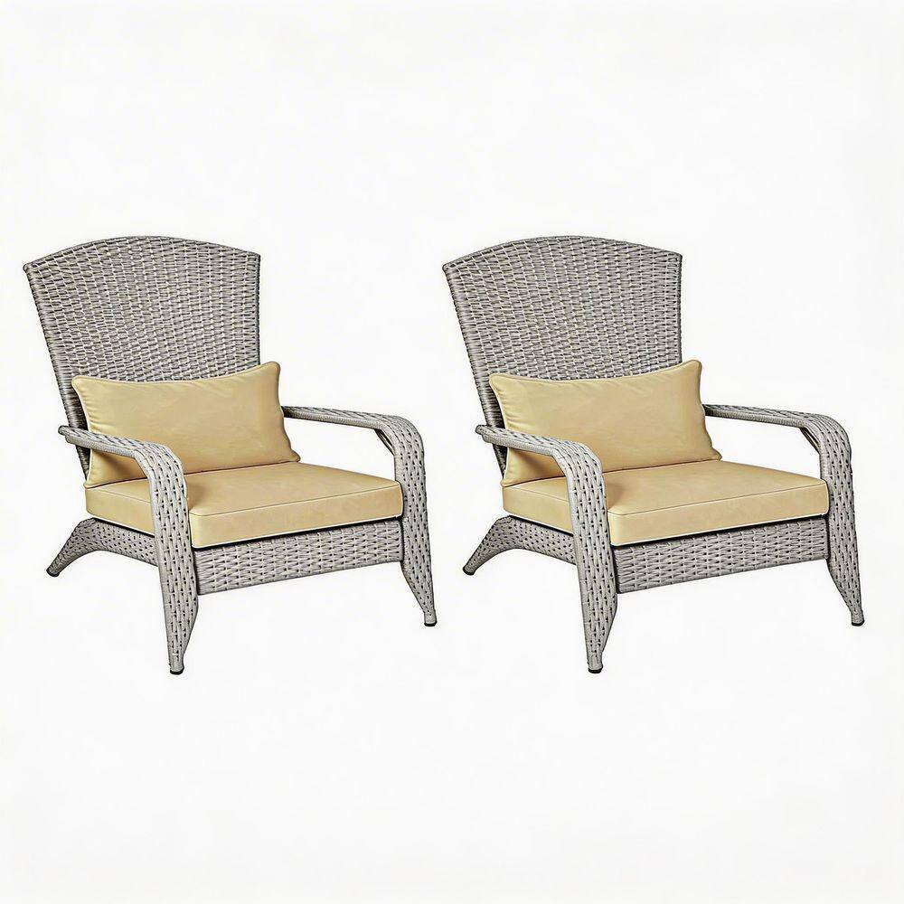 Outdoor Light Gray Steel Adirondack Chair for Patio or Garden, Set of 2 price history on PriceWatchPro