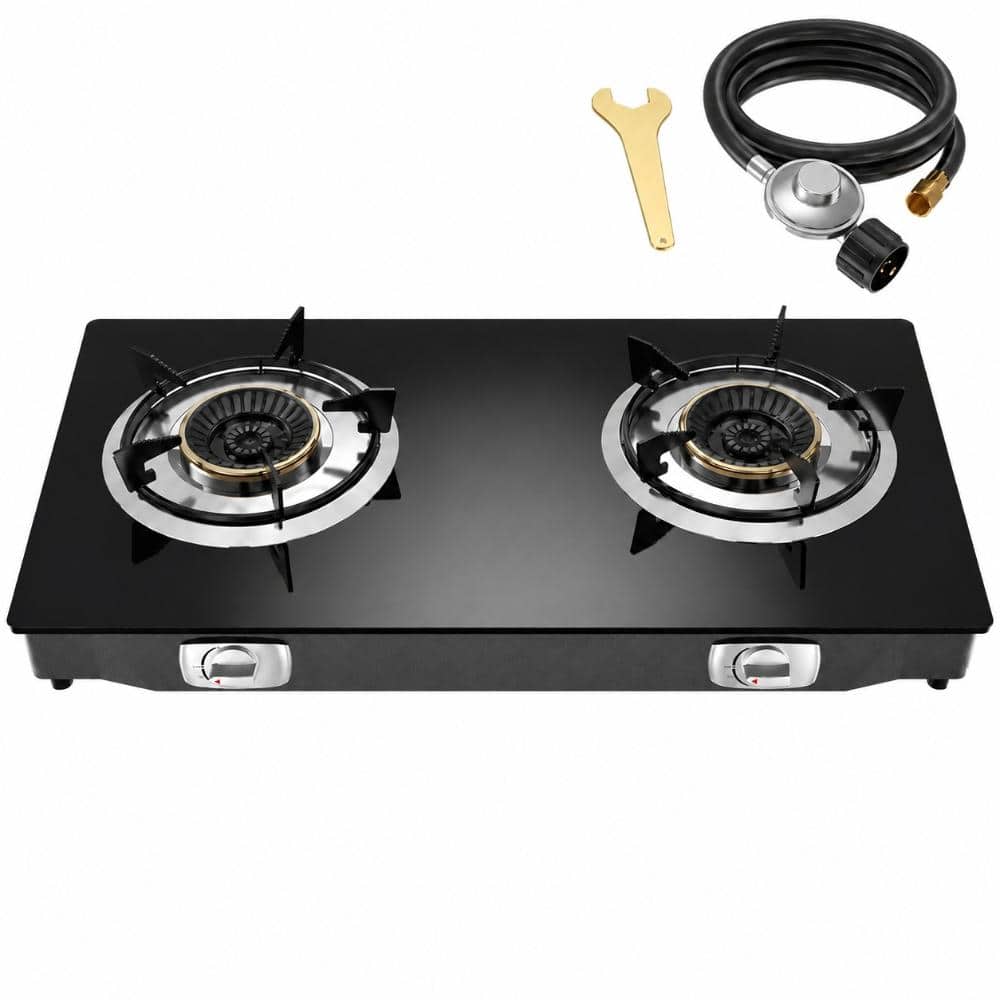 2 Burner Propane Camping Stove 27,200 BTU High-Efficiency Tempered Glass Auto-Ignition Gas Burner Stove Top with CSA price history on PriceWatchPro