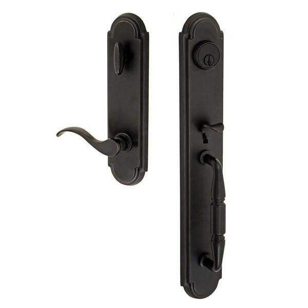 Fusion Oil-Rubbed Bronze Ravinia Interconnect Interior Handle Set with Virginia Right Handed Lever