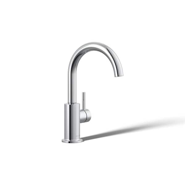 Contemporary Single-Handle Beverage Faucet in Polished Chrome