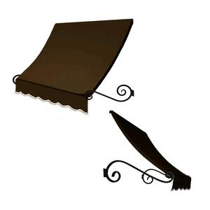4.38 ft. Wide Charleston Window/Entry Fixed Awning (24 in. H x 36 in. D) Brown