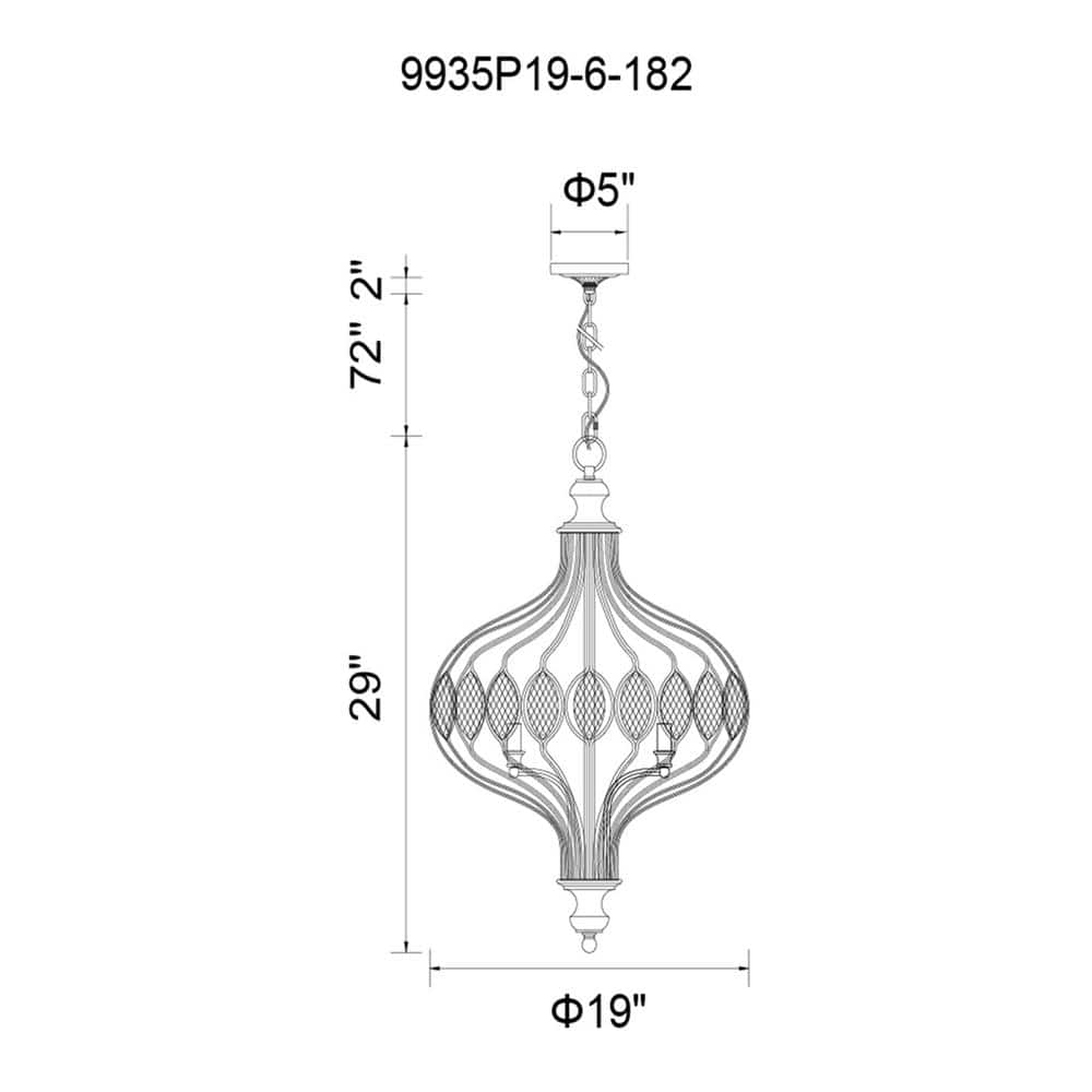 Altair Elegance 19" Antique Bronze Crystal Accented Chandelier