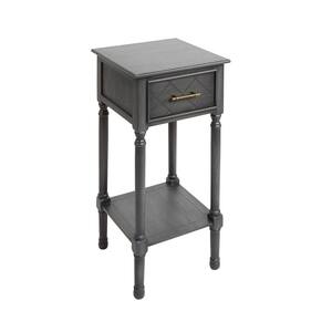 Angelica Gunmetal Gray Squared Accent Table