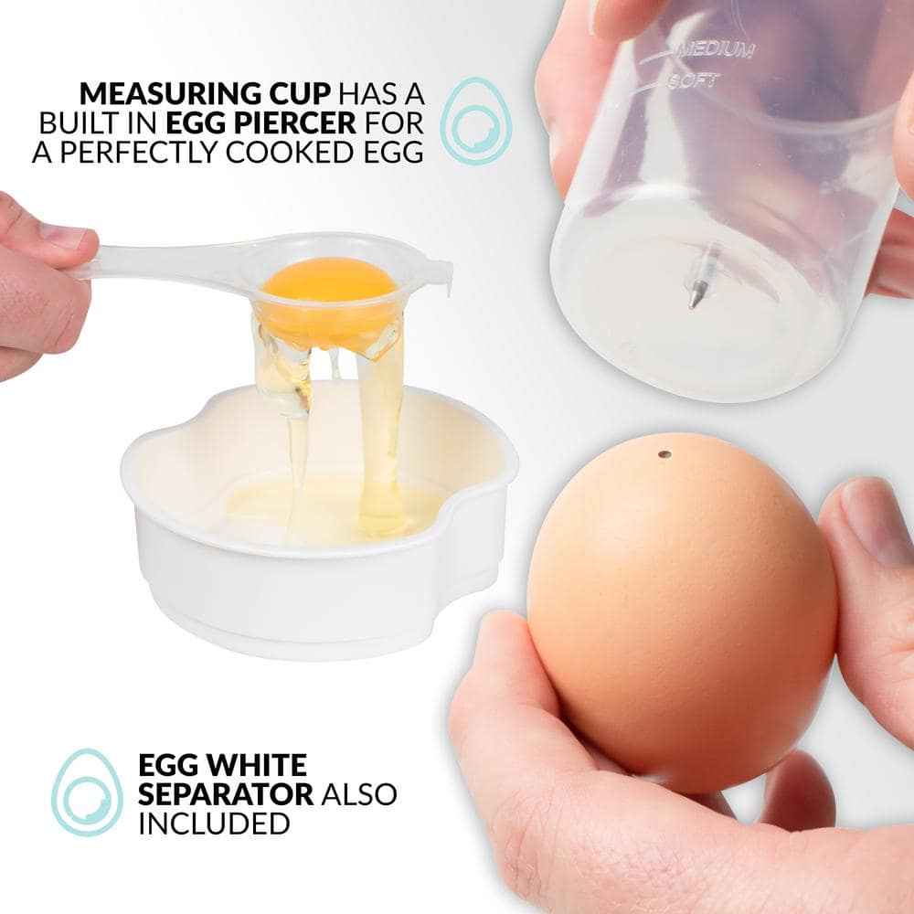 Nostalgia Retro Premium 7-Egg Capacity Electric Large Hard-Boiled Egg Cooker, Poached Eggs, Scrambled Eggs, Omelets, Egg Whites, Egg Sandwiches, With Alarm,