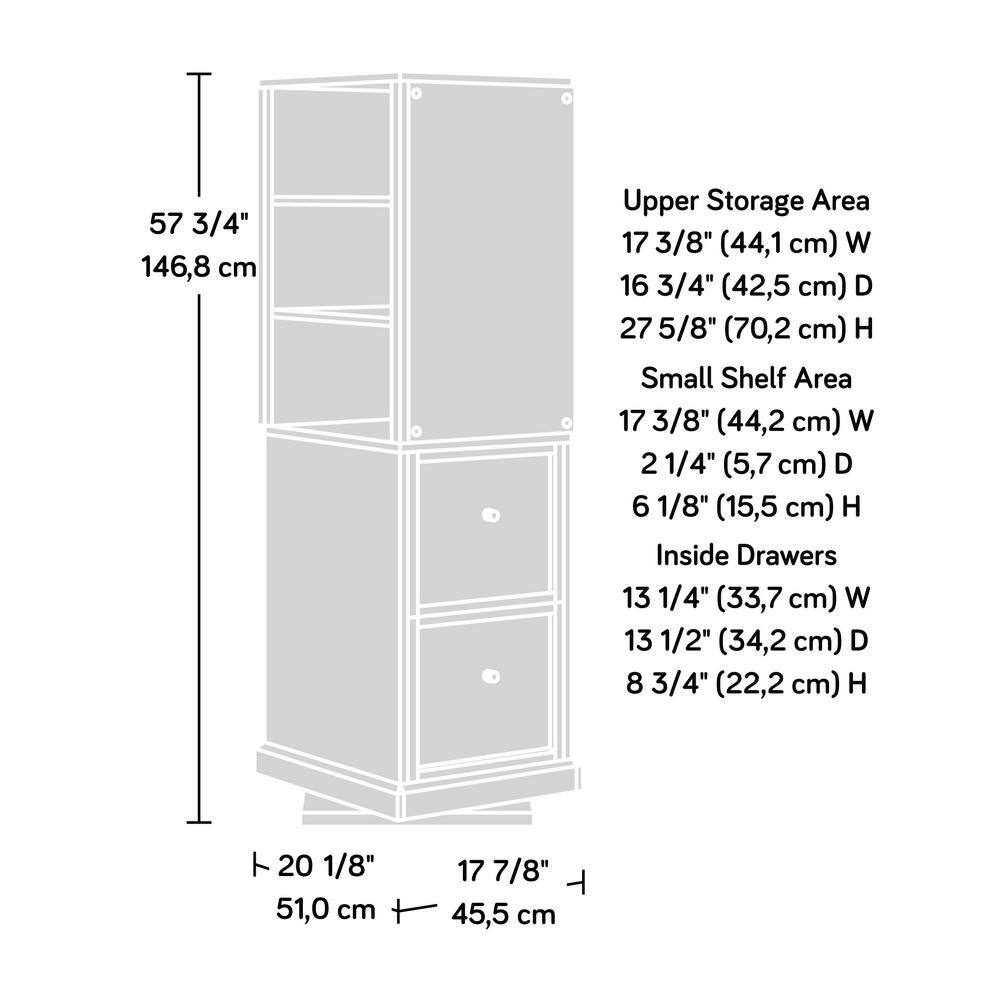 Mystic Oak Adjustable Craft Tower with White Shelves
