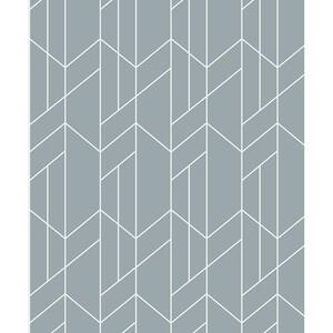 Light Blue Geometry Vinyl Peel and Stick Wallpaper Roll (31.35 sq. ft.)