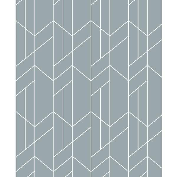 NextWall Light Blue Geometry Vinyl Peel and Stick Wallpaper Roll (31.35 ...