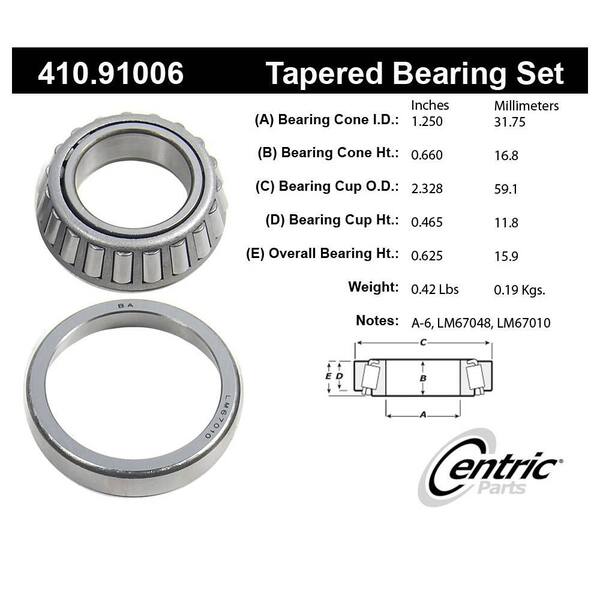 Centric Parts Wheel Bearing and Race Set