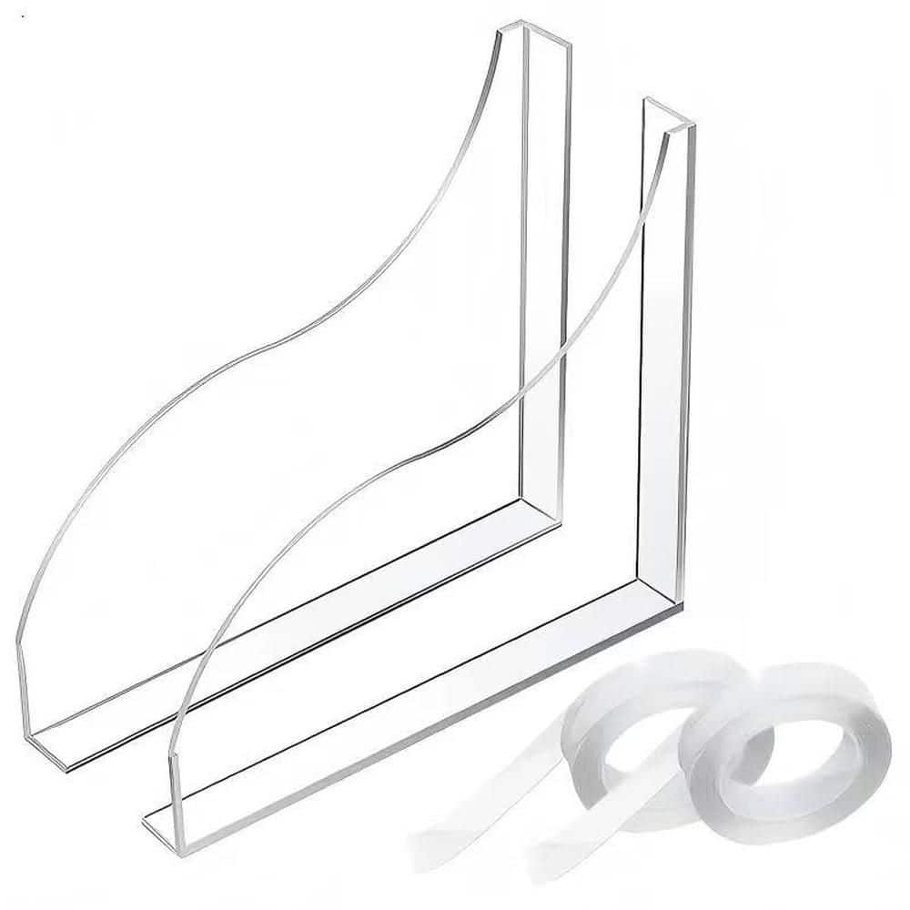2 Pack Large Shower Splash Guard Series 8.6 in. W x 7.6 in. L Clear Bathroom Bathtub Splash Guard price history on PriceWatchPro