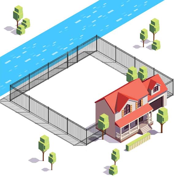 Fencer Wire 5 ft. x 8 ft. Heavy-Duty Flat Top Metal Fence Panel, Anti-Rust Decorative Garden Fence Panel (Set of 76 ft.)