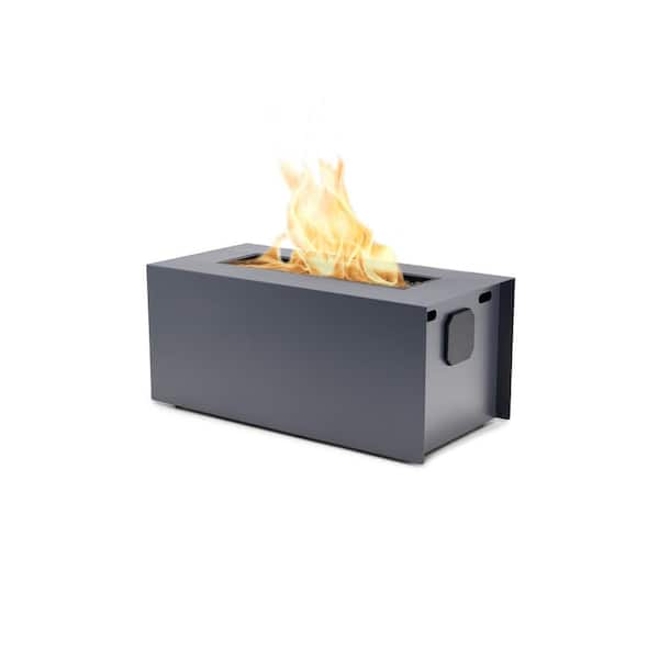 UKIAH Relic 42 in. x 18.5 in. Rectangular Propane Gas Aluminum Home Audio Beat to Music Fire Pit Sound System in Gray