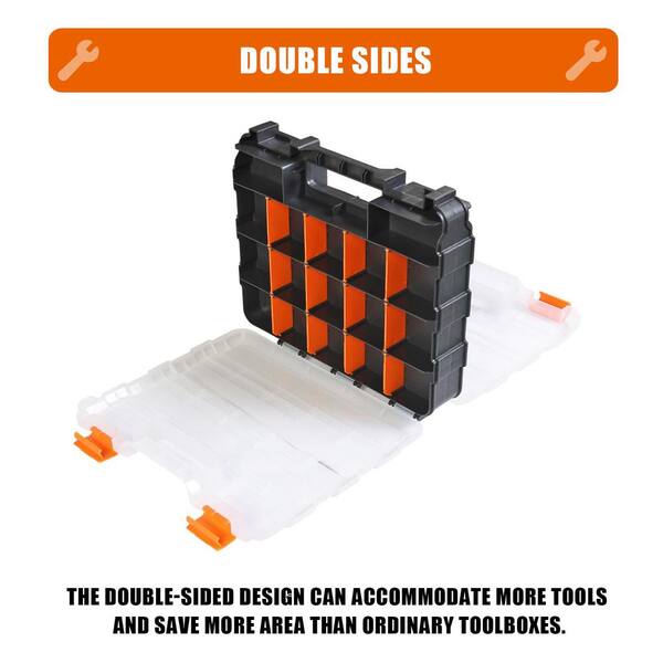 Big Red 12 in Portabel Double Sided Tool and Hardware Storage Box