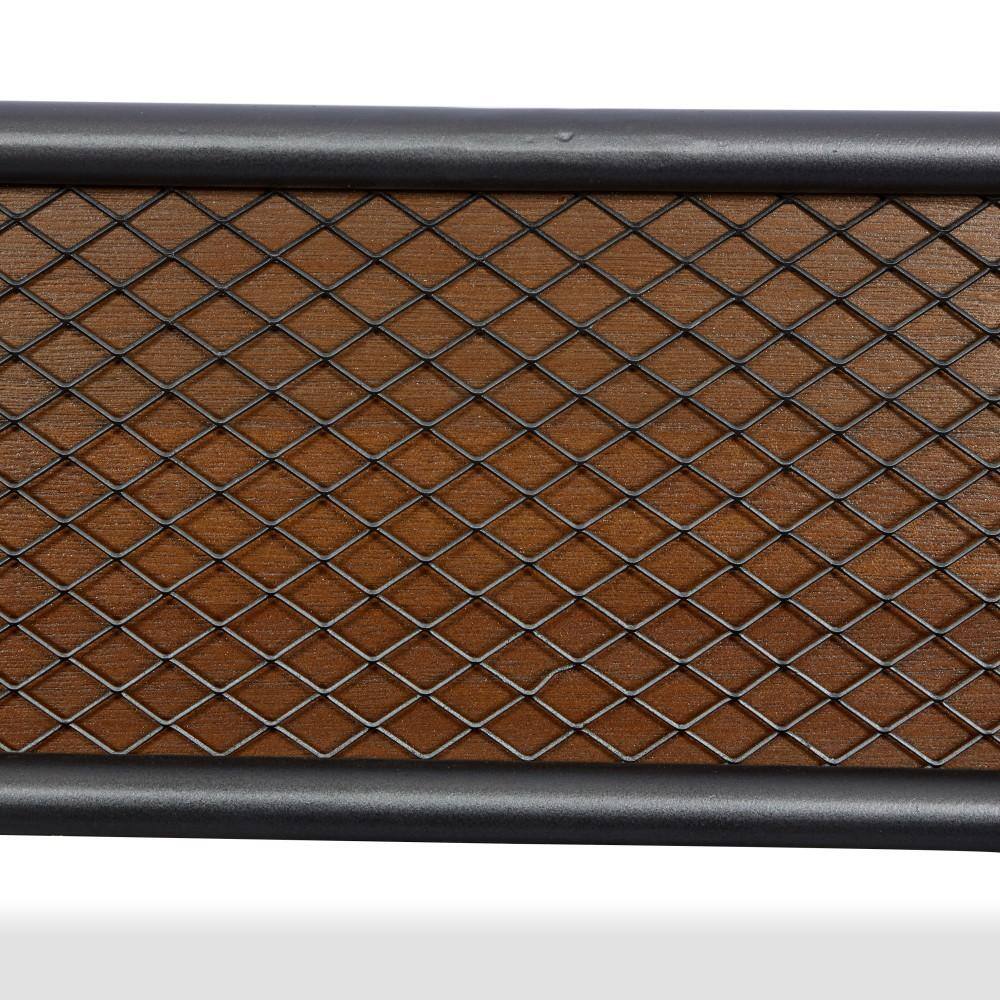 Handcrafted Solid Wood Square 32" Industrial Wall Mirror, Brown