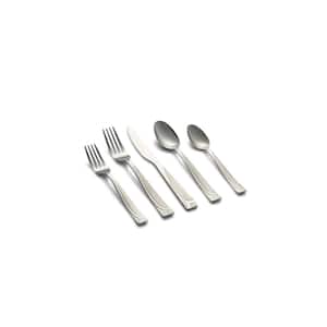 Mena Sand 18/0 Stainless Steel 40-Piece Flatware Set with Chrome Buffet, Service for 8