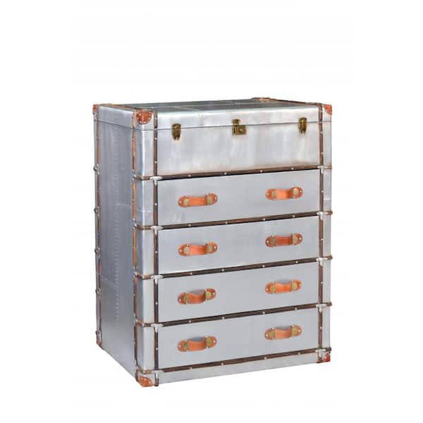 HomeRoots Danielle Silver 4-Drawers 42 in. Dresser