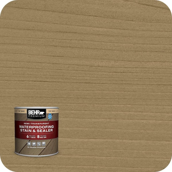 8 oz. #ST-145 Desert Sand Semi-Transparent Waterproofing Exterior Wood Stain and Sealer Sample