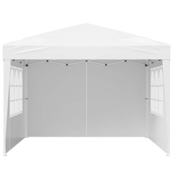 Pop Up Canopy, 10 x 10 ft. Instant Canopy Portable Gazebo w/ 3-Sidewalls and 2-Ventilated Windows Height Adjustable Tent