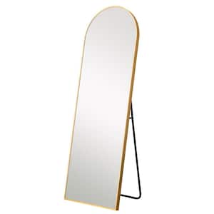 23.62 in. x 70.87 in. Classic Arch Framed Gold Vanity Mirror