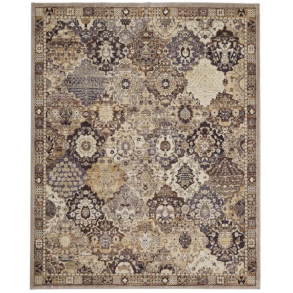 Home Decorators Collection Patchwork Gray 8 ft. x 10 ft. Medallion Area Rug