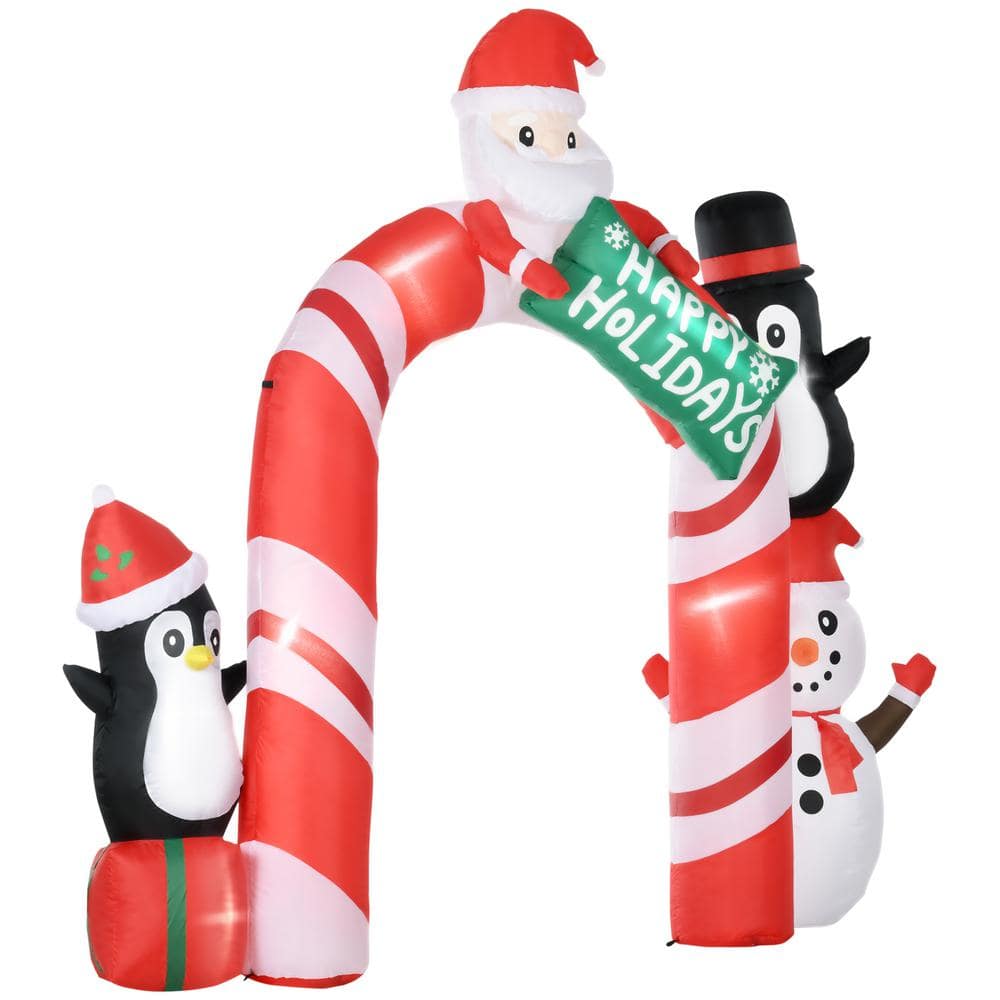 Homcom 10 Ft. Giant Christmas Inflatables Archway With Santa For Yard 