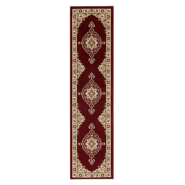 Home Dynamix Bazaar Emy Red/Ivory 2 ft. x 7 ft. Medallion Runner Rug