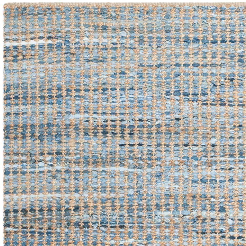 Coastal Charm Blue & Natural Jute 8' Square Area Rug