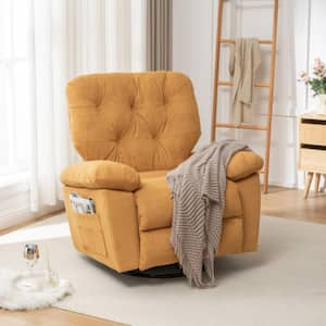 Yellow Adjustable Fabric Single Recliner Sofa Chair Home with Side Pocket