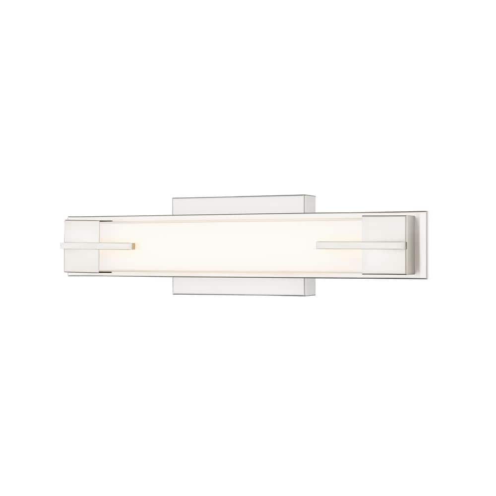 Chase 18 in. 1-Light Brushed Nickel LED Vanity with Gloss Opal Shade