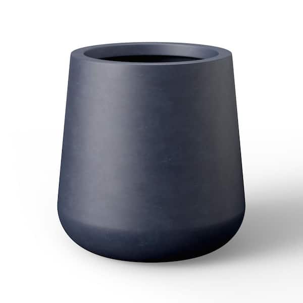 12 in. Medium Granite Gray(Enhanced Interior) Concrete Round Planter / Pot with Drainage Holes