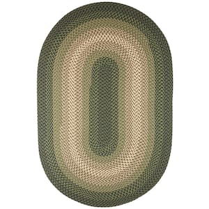 Pioneer Green Multi 3 ft. x 5 ft. Oval Indoor/Outdoor Braided Area Rug