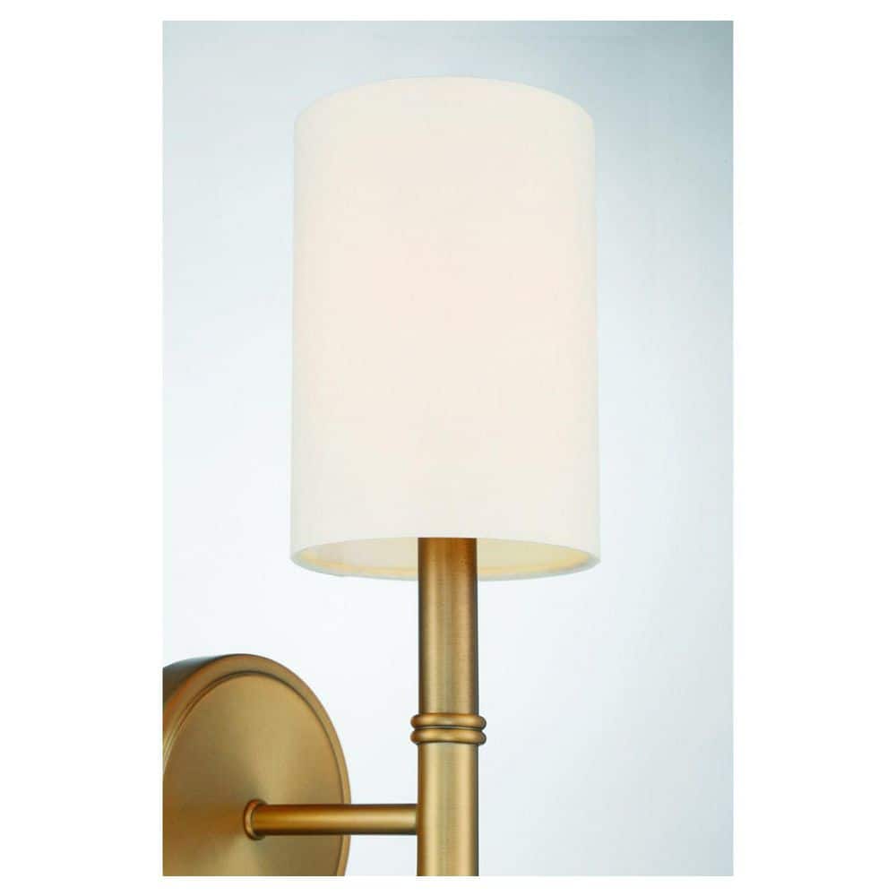 Elegant Fremont Warm Brass Wall Sconce with Soft White Shade