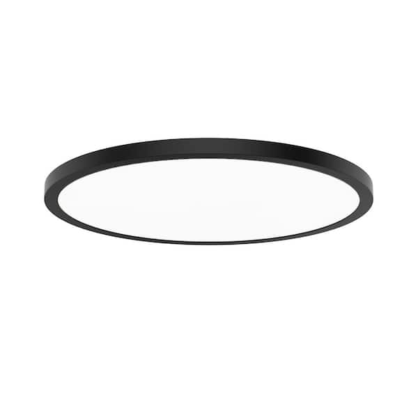 Round 24 in. Black Selectable LED Flush Mount