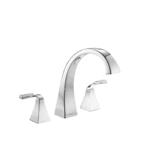 Leary Curve 2-Handle Deck-Mount Roman Tub Faucet in Chrome