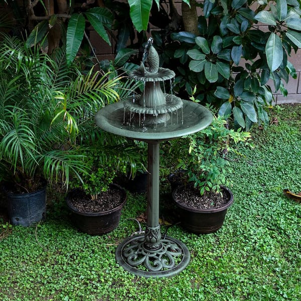 3 Tier Fountain Bird Bath W/Pump Garden Decor Pedestal Electric Outdoor  Water 