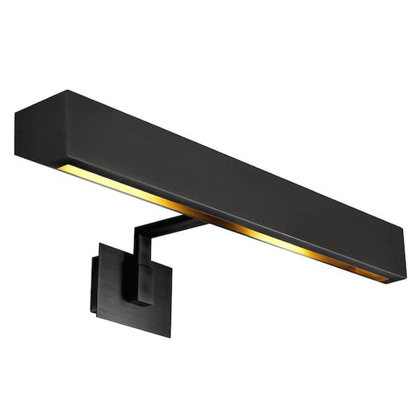 18 in. 2-Light Black Dimmable LED Hardwired Adjustable Picture Light for Gallery, Library, Painting, Art Portrait