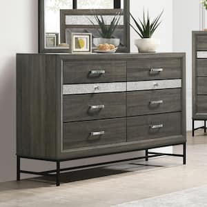 Vurenn Gray 8-Drawer 58 in. Dresser