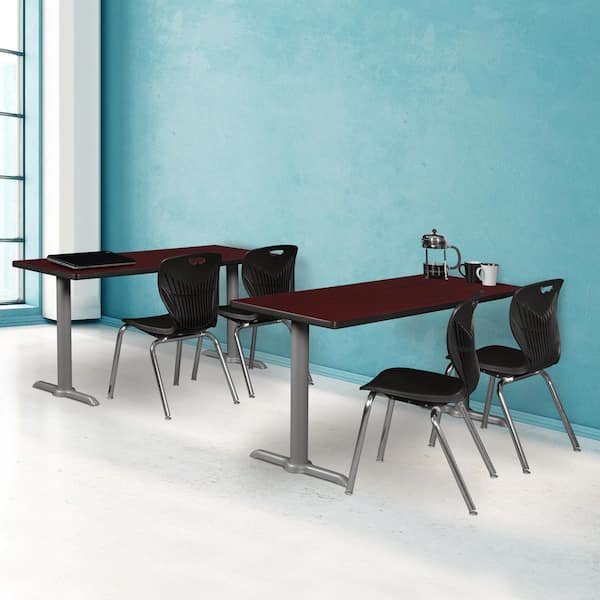 Cain 48 in. x 24 in. Mahogany Training Table Desk with Grey Base
